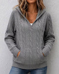 Pull à capuche en tricot torsadé