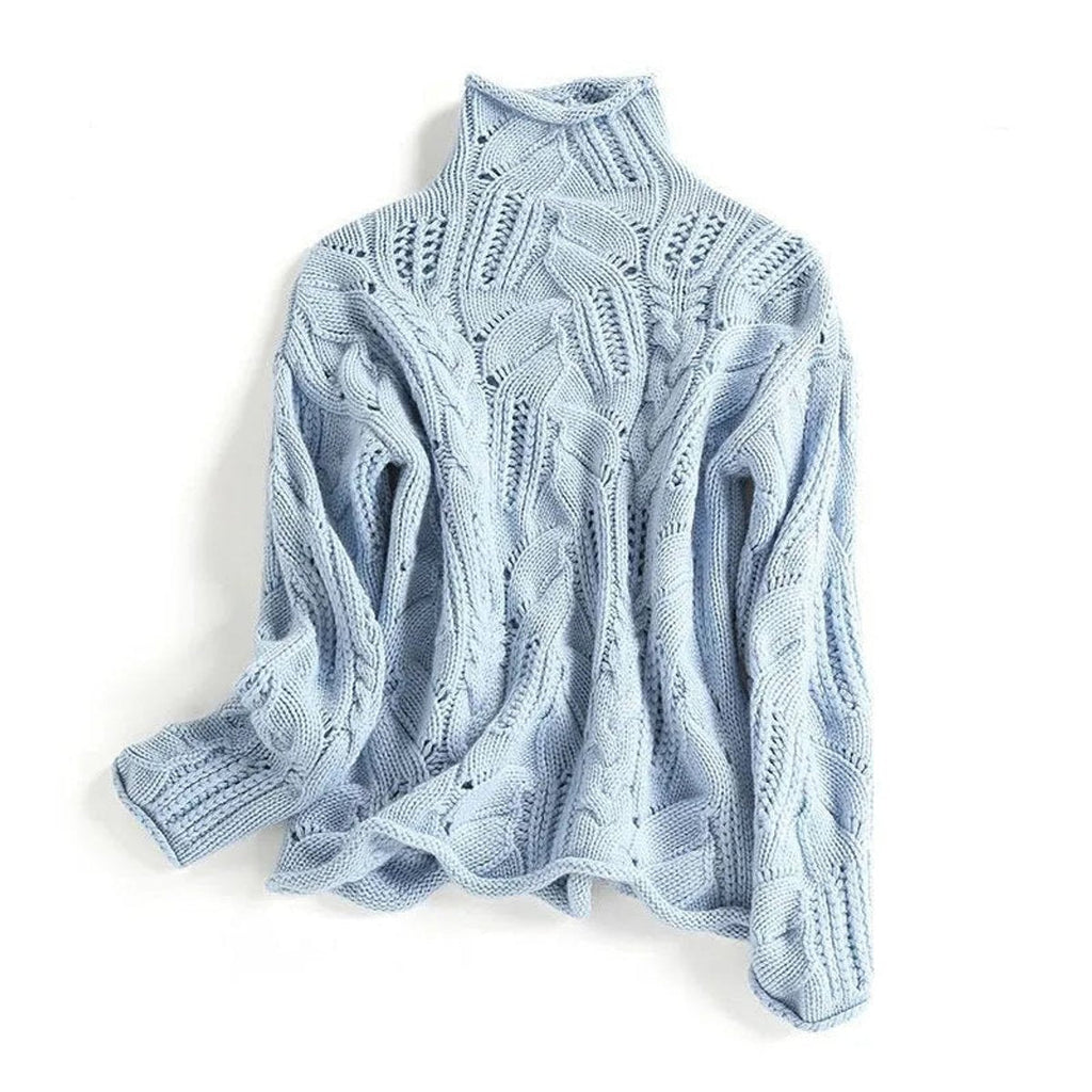 Victoria | Pull à col roulé en tricot torsadé, confortable et élégant