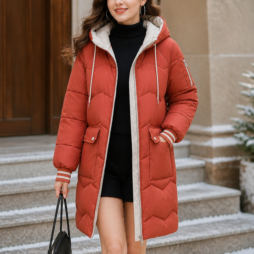 Diana | Veste d'hiver moderne et confortable pour femmes avec capuche