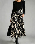 Robe Patchwork Zèbre Manche Longue