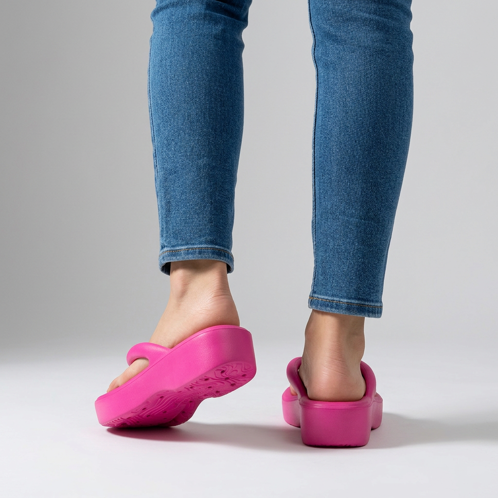 Etheal | Tongs confortables avec semelle compensée