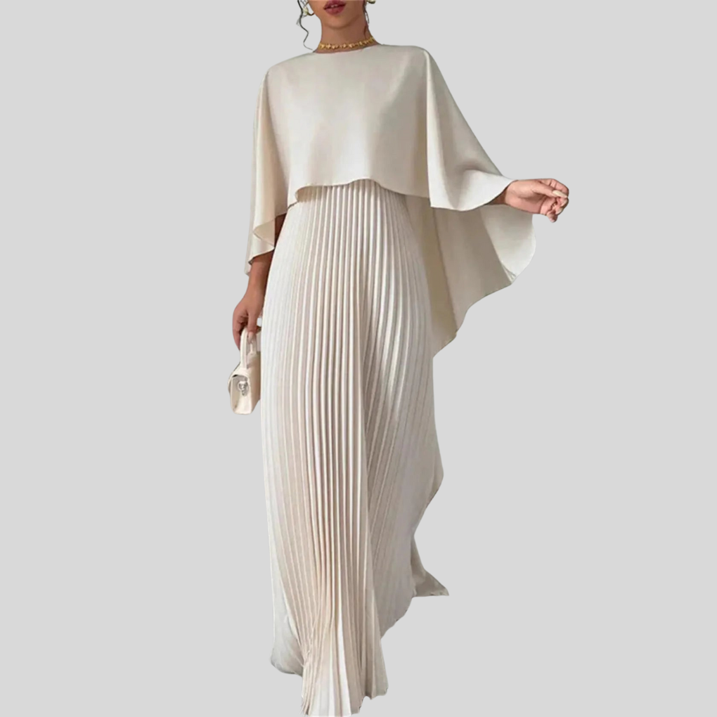 Robe de soirée femme | Look plissé & optique élégante de cape