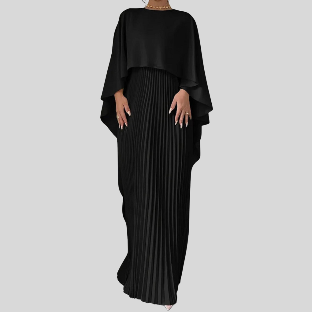 Robe de soirée femme | Look plissé & optique élégante de cape
