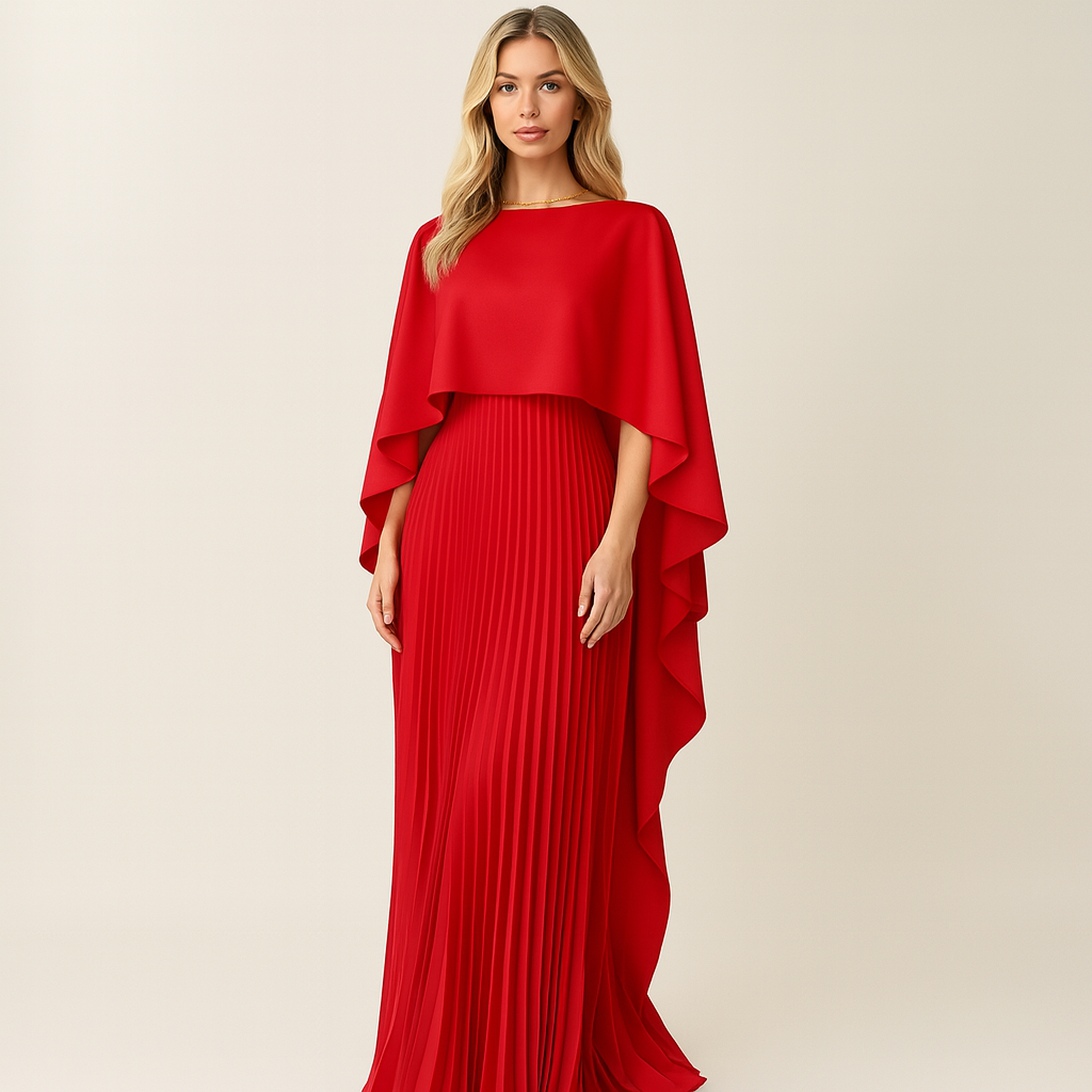 Robe de soirée femme | Look plissé & optique élégante de cape