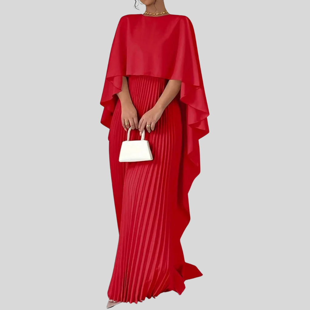 Robe de soirée femme | Look plissé & optique élégante de cape
