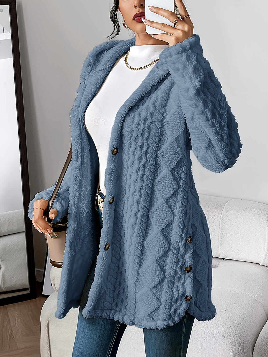 Mia | Veste en peluche décontractée et confortable avec capuche