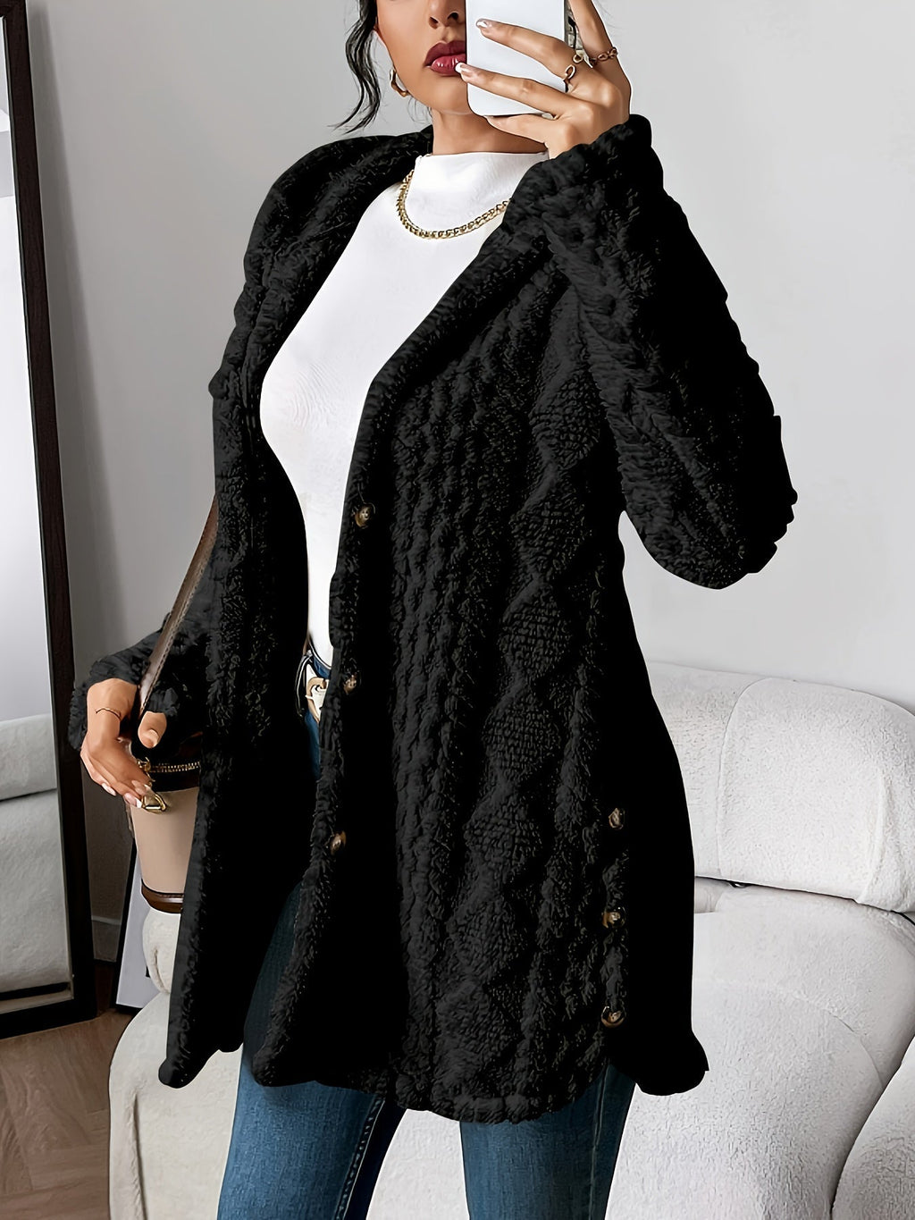 Mia | Veste en peluche décontractée et confortable avec capuche