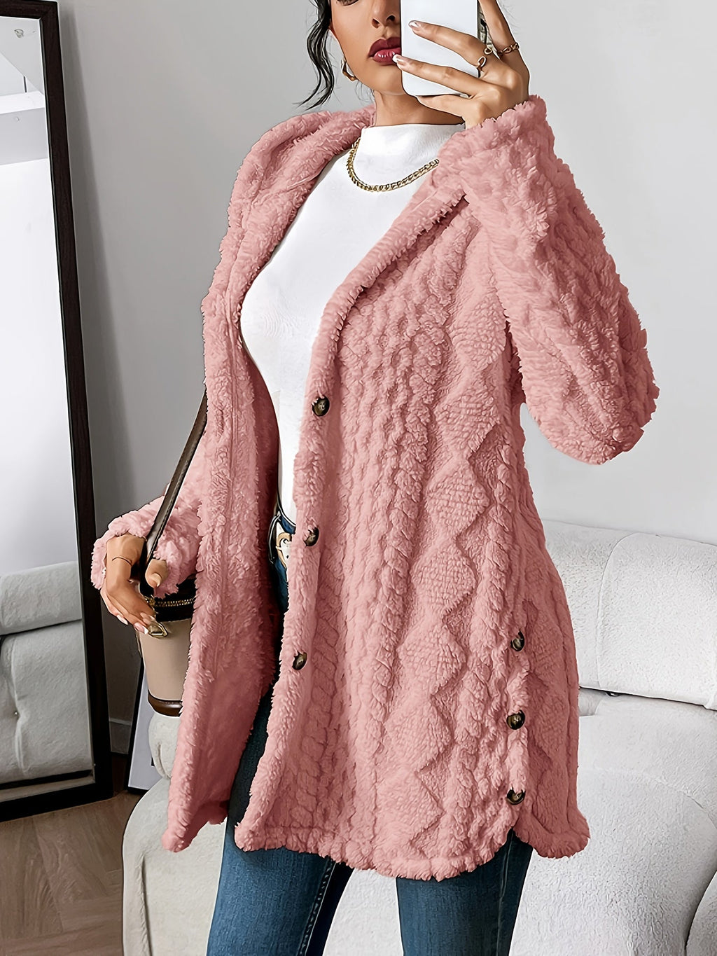 Mia | Veste en peluche décontractée et confortable avec capuche