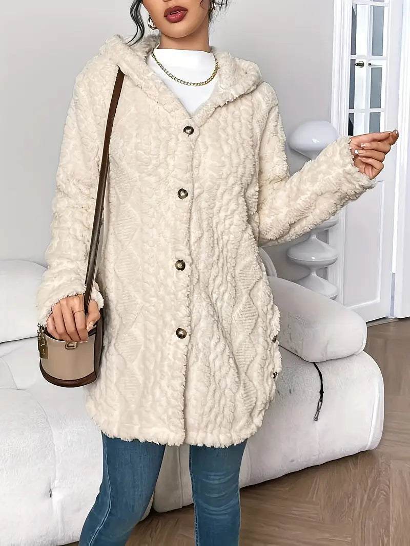 Mia | Veste en peluche décontractée et confortable avec capuche