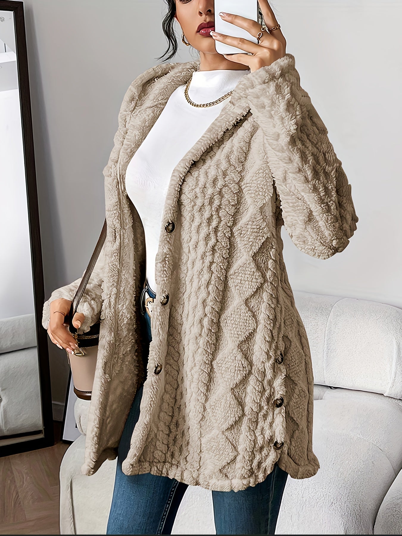 Mia | Veste en peluche décontractée et confortable avec capuche