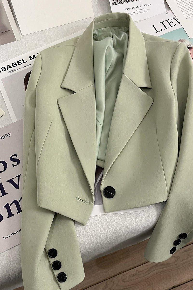 Blazer Compact avec Revers Définis et Coupe Contemporaine