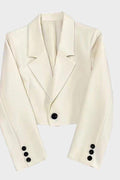 Blazer Compact avec Revers Définis et Coupe Contemporaine
