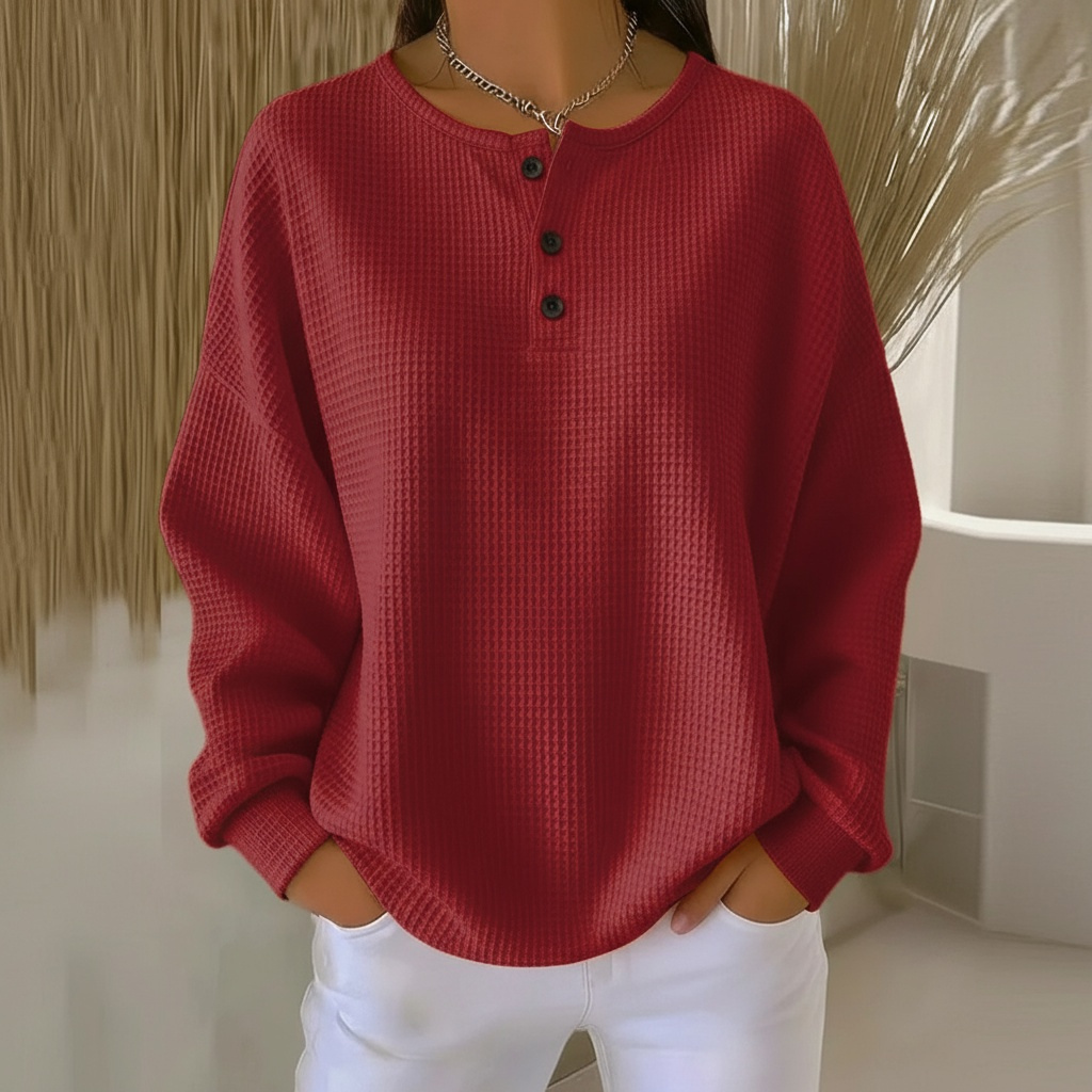 Emilia | Pull en Tricot Waffle Doux et Confortable pour Femmes