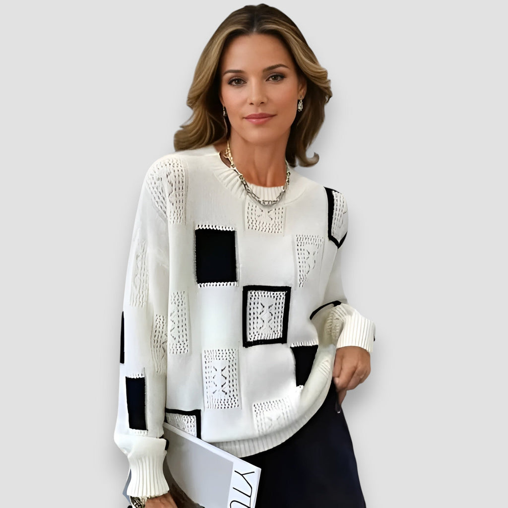 Vanessa | Pull en tricot moderne avec motif géométrique