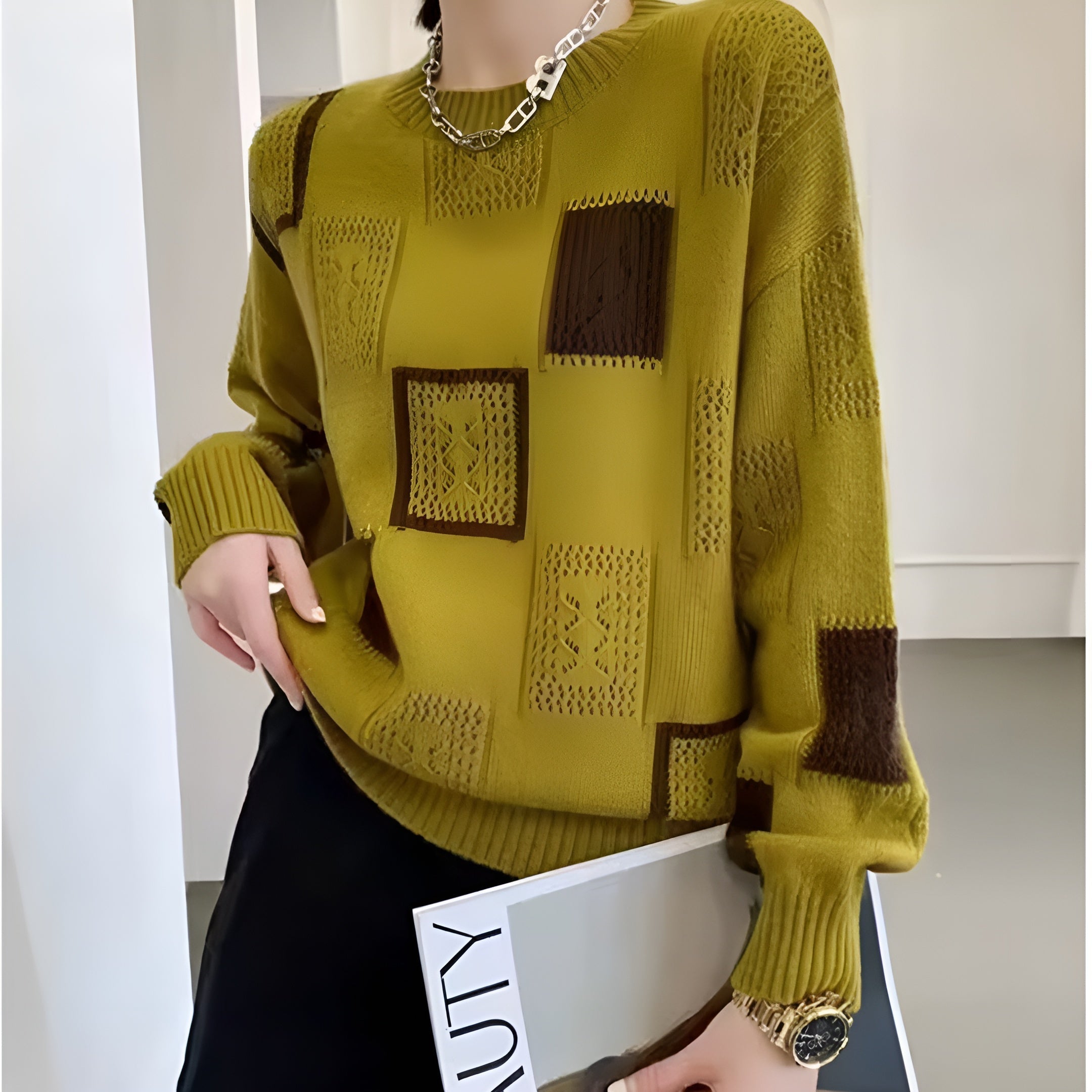 Vanessa | Pull en tricot moderne avec motif géométrique