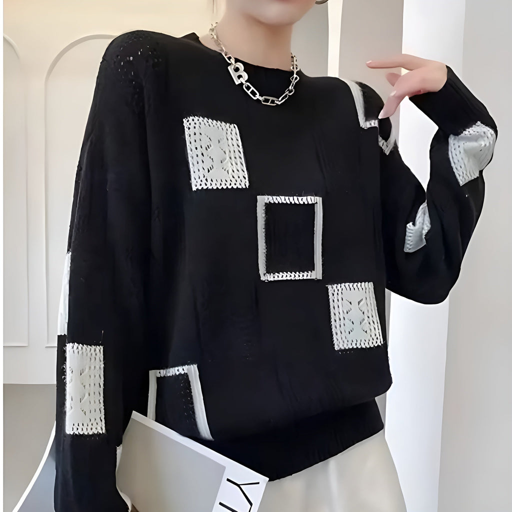 Vanessa | Pull en tricot moderne avec motif géométrique