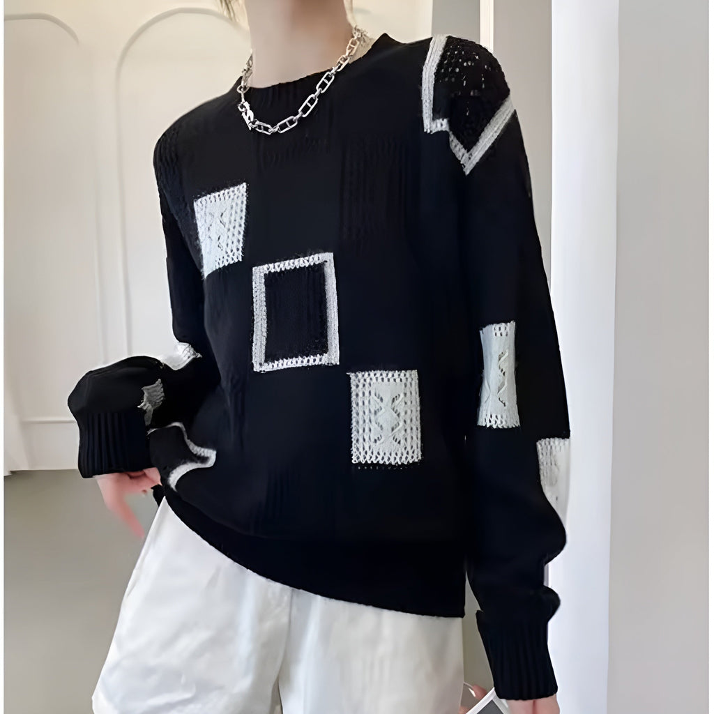 Vanessa | Pull en tricot moderne avec motif géométrique