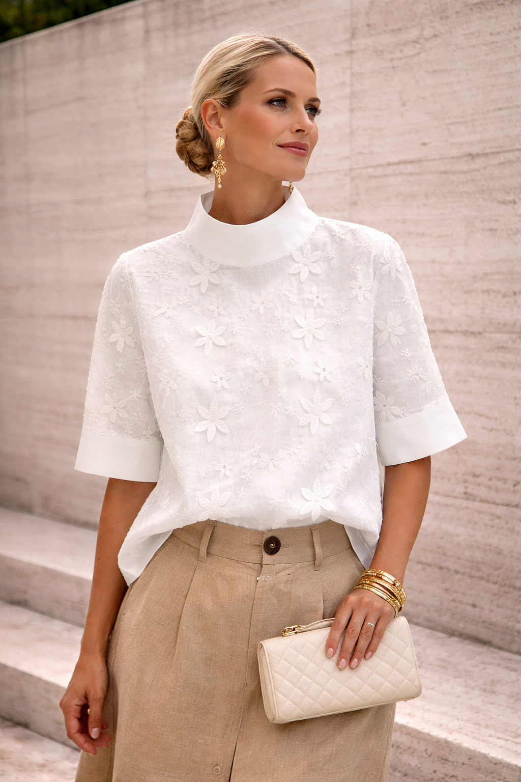 LuxeBliss | Blouse captivante avec broderie élégante