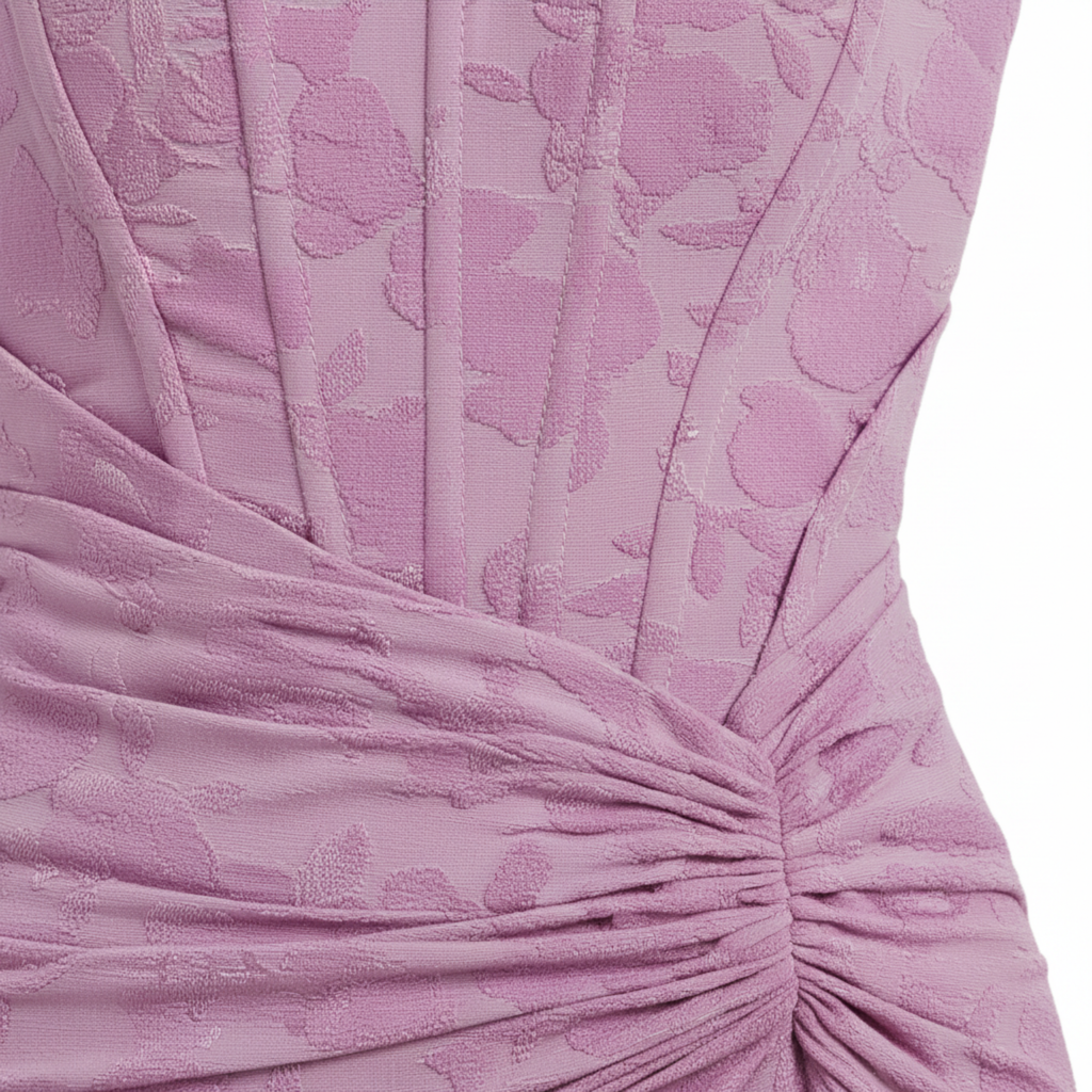 Robe Invitée de Mariage avec Corset et Jupe Sirène à Fleurs pour Femme