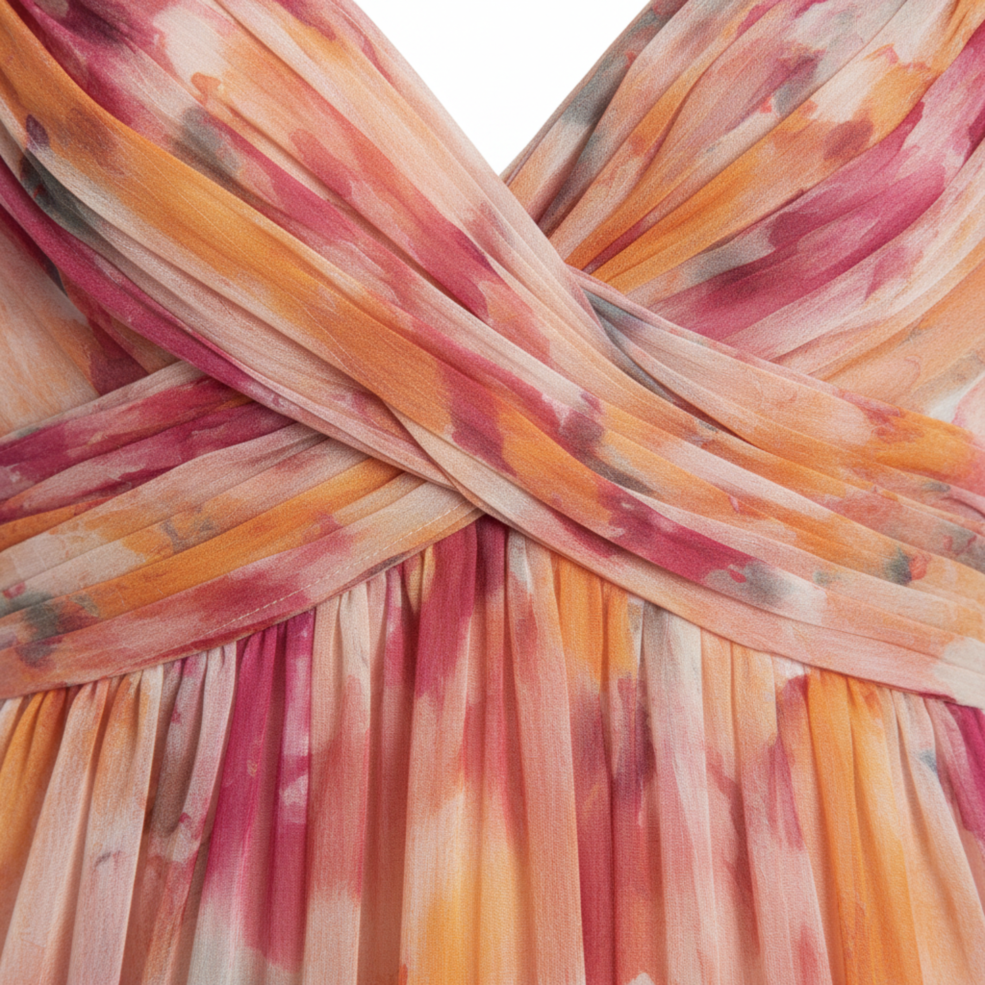 Robe Maxi Florale à Bretelles avec Dégradé et Jupe Fluide Vaporeuse