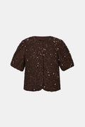 Top À Sequins Avec Manches Bouffantes Et Coupe Ample Pour Femme | Idéal Pour Occasions Festives