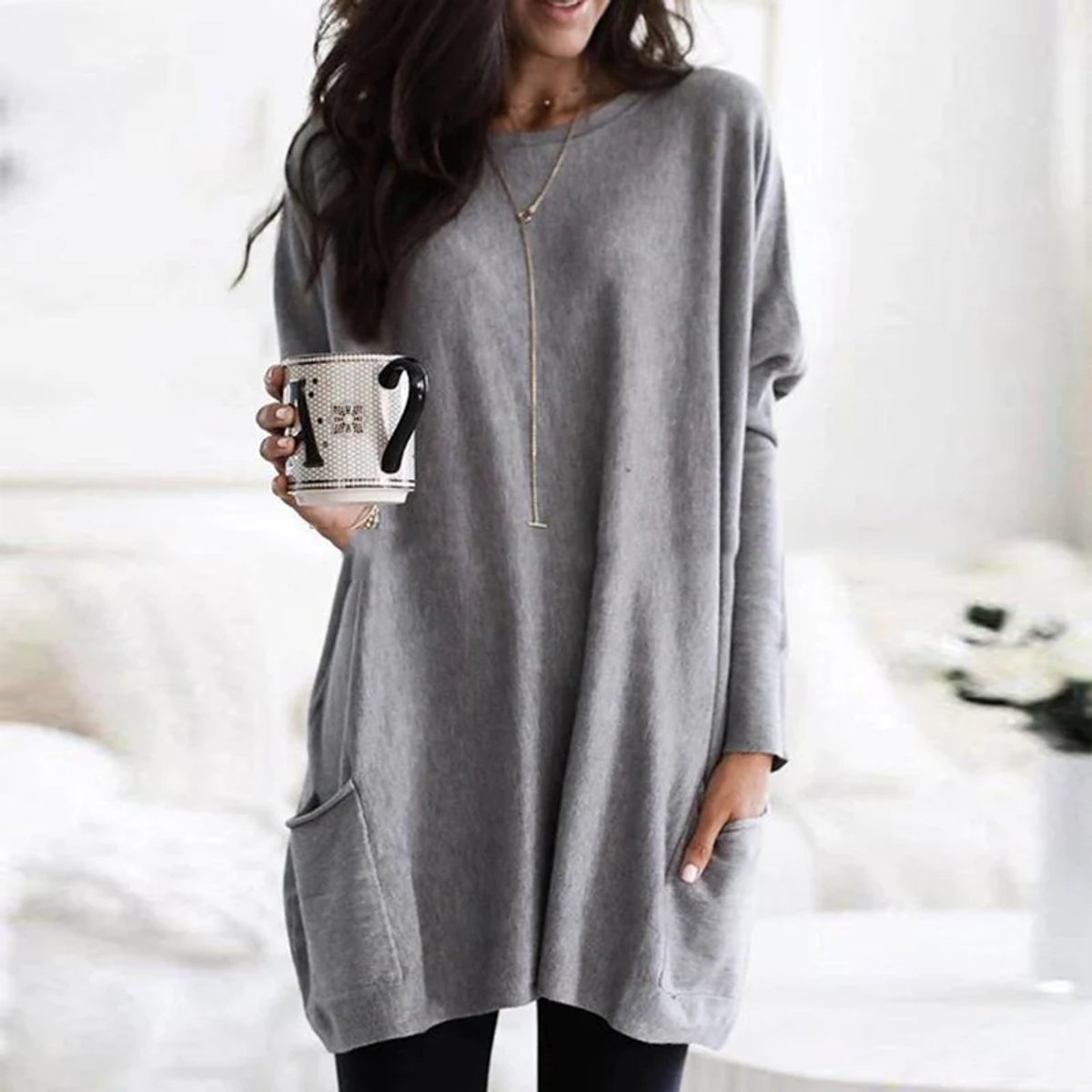 Jessika | Tunique Pull Oversize Décontracté pour Femmes avec Poches