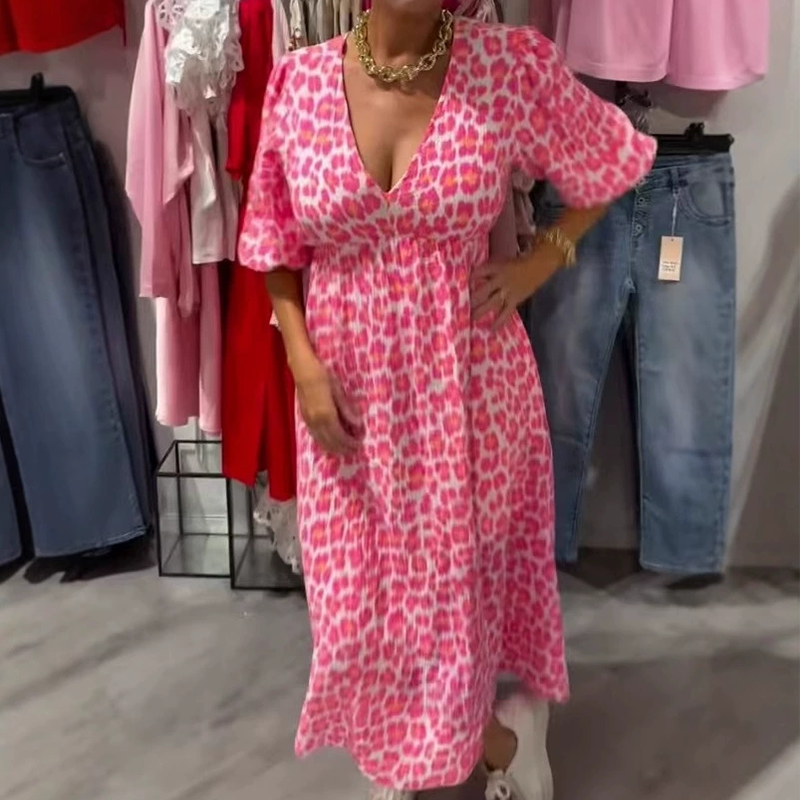 Robe Maxi Femme | Imprimé Ethnique & Manches Bouffantes Féminines