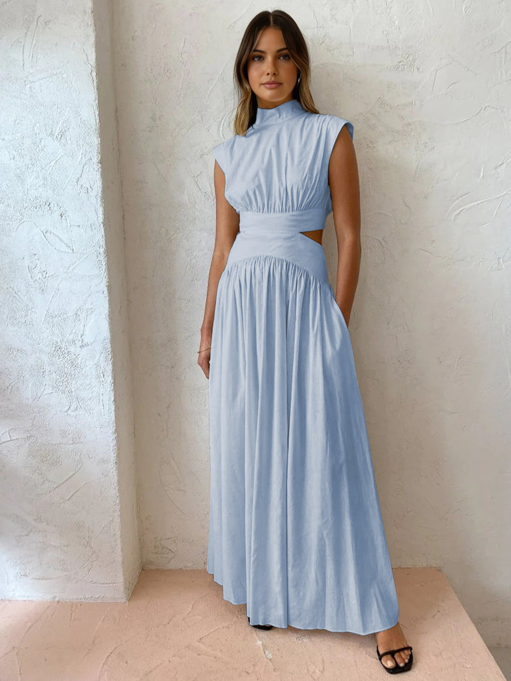 Robe Maxi Élégante Sans Manches pour Occasions Formelles