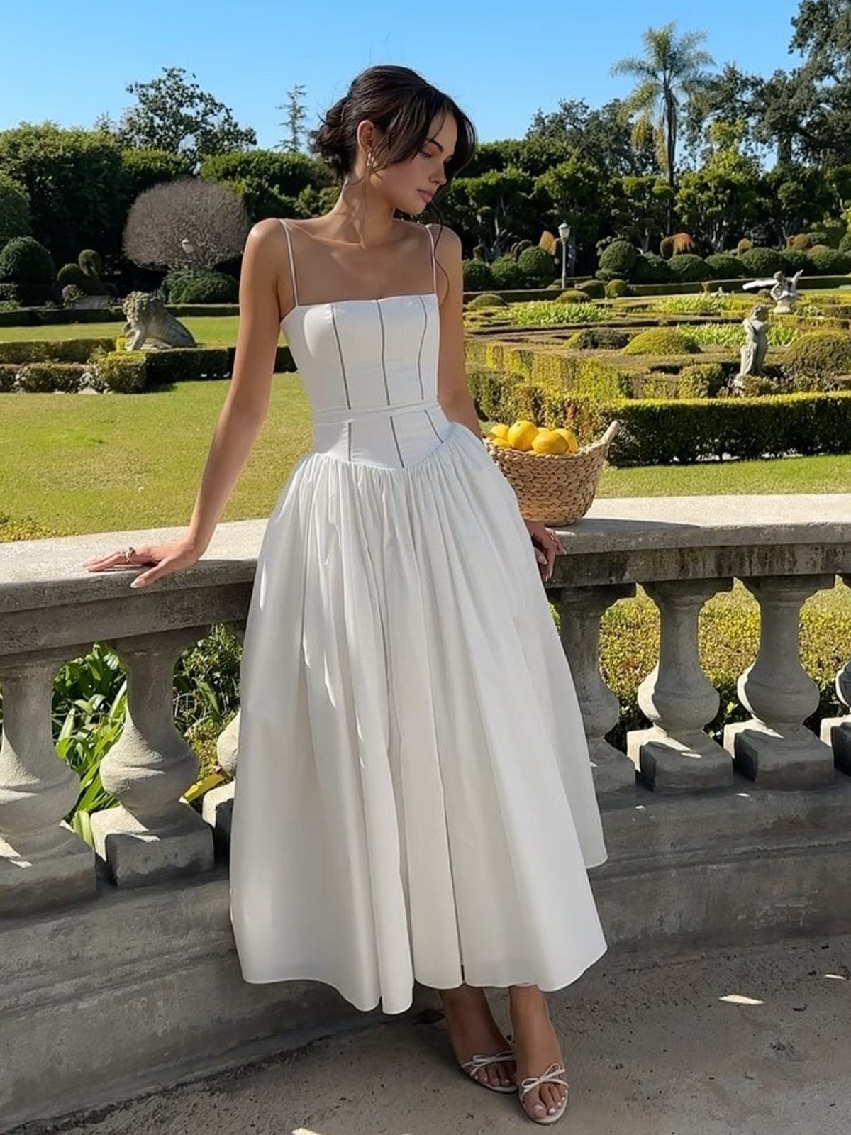 Gabriella | Robe Mi-Longue Élégante Avec Corset Pour Invité De Mariage Femme