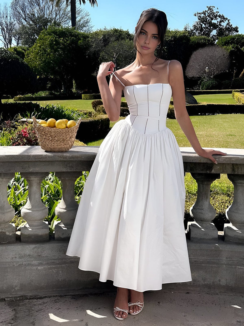 Gabriella | Robe Mi-Longue Élégante Avec Corset Pour Invité De Mariage Femme