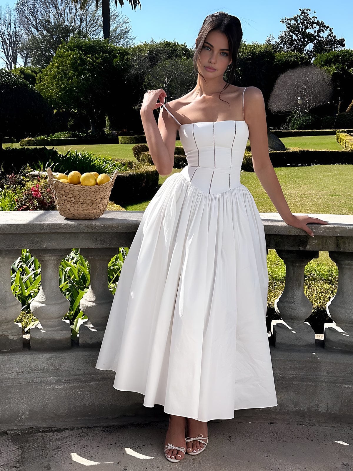 Gabriella | Robe Mi-Longue Élégante Avec Corset Pour Invité De Mariage Femme