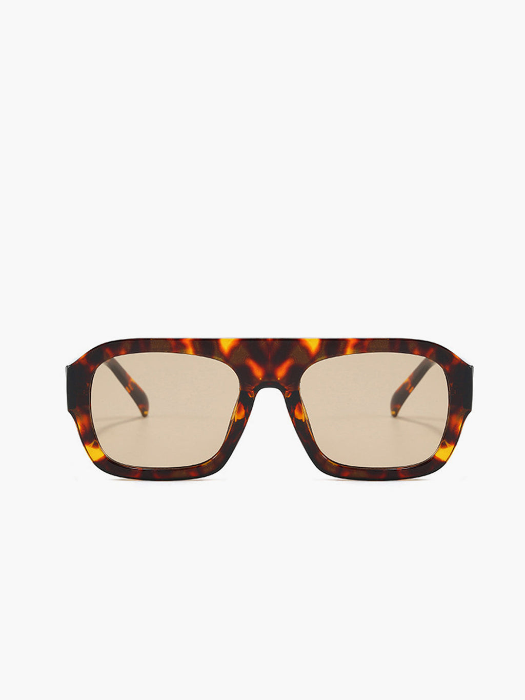 Lunettes de soleil rétro carrées à imprimé léopard