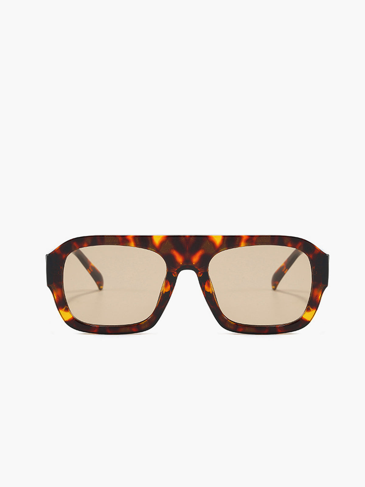 Lunettes de soleil rétro carrées à imprimé léopard