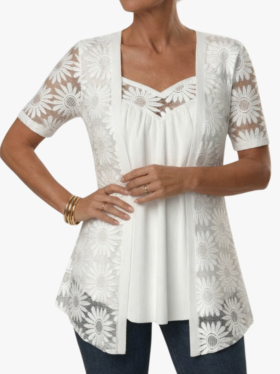 Soravie | Blouse en dentelle confortable pour le quotidien et les loisirs