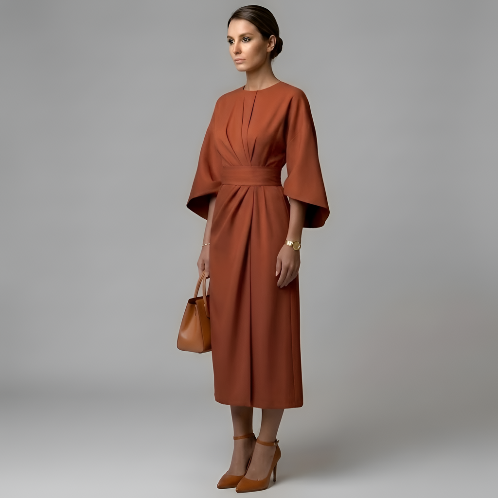 Eevee - Robe élégante à manches chauve-souris et cordon à la taille