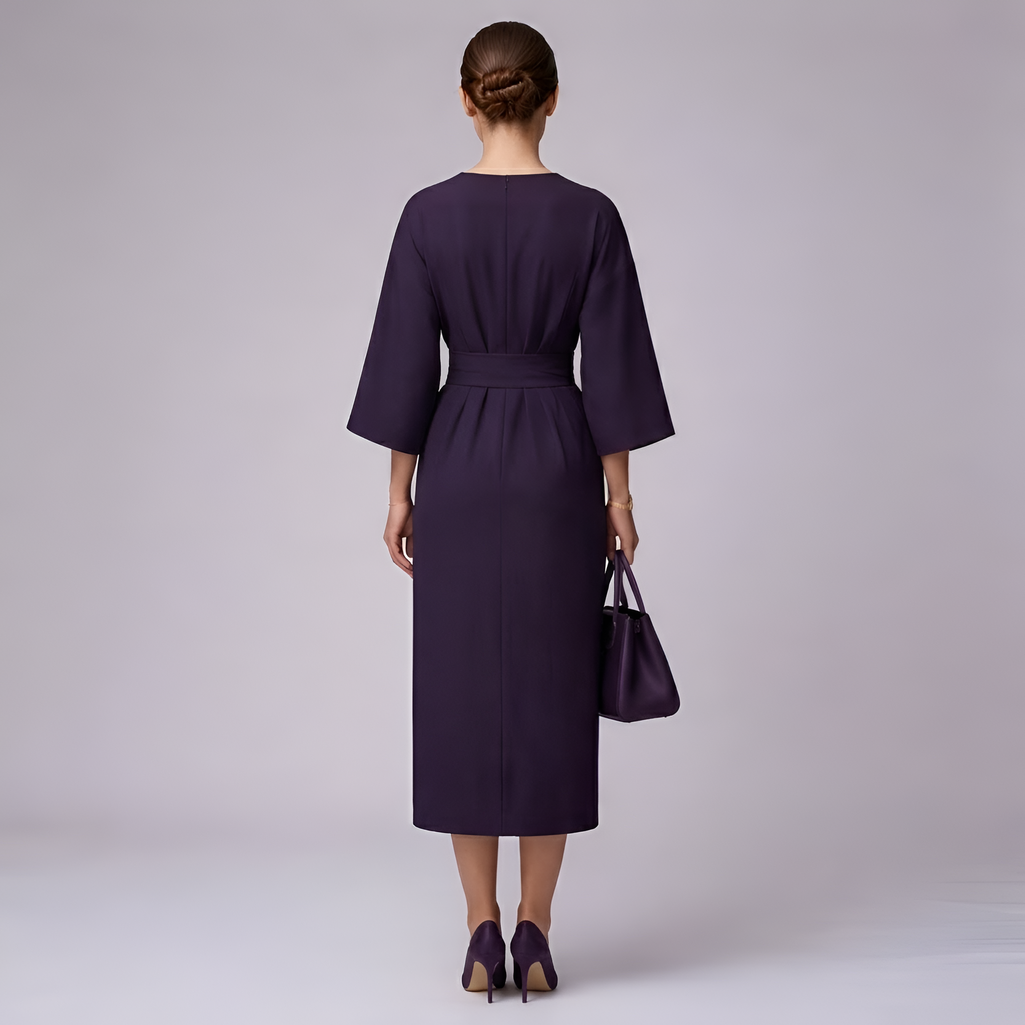 Eevee - Robe élégante à manches chauve-souris et cordon à la taille