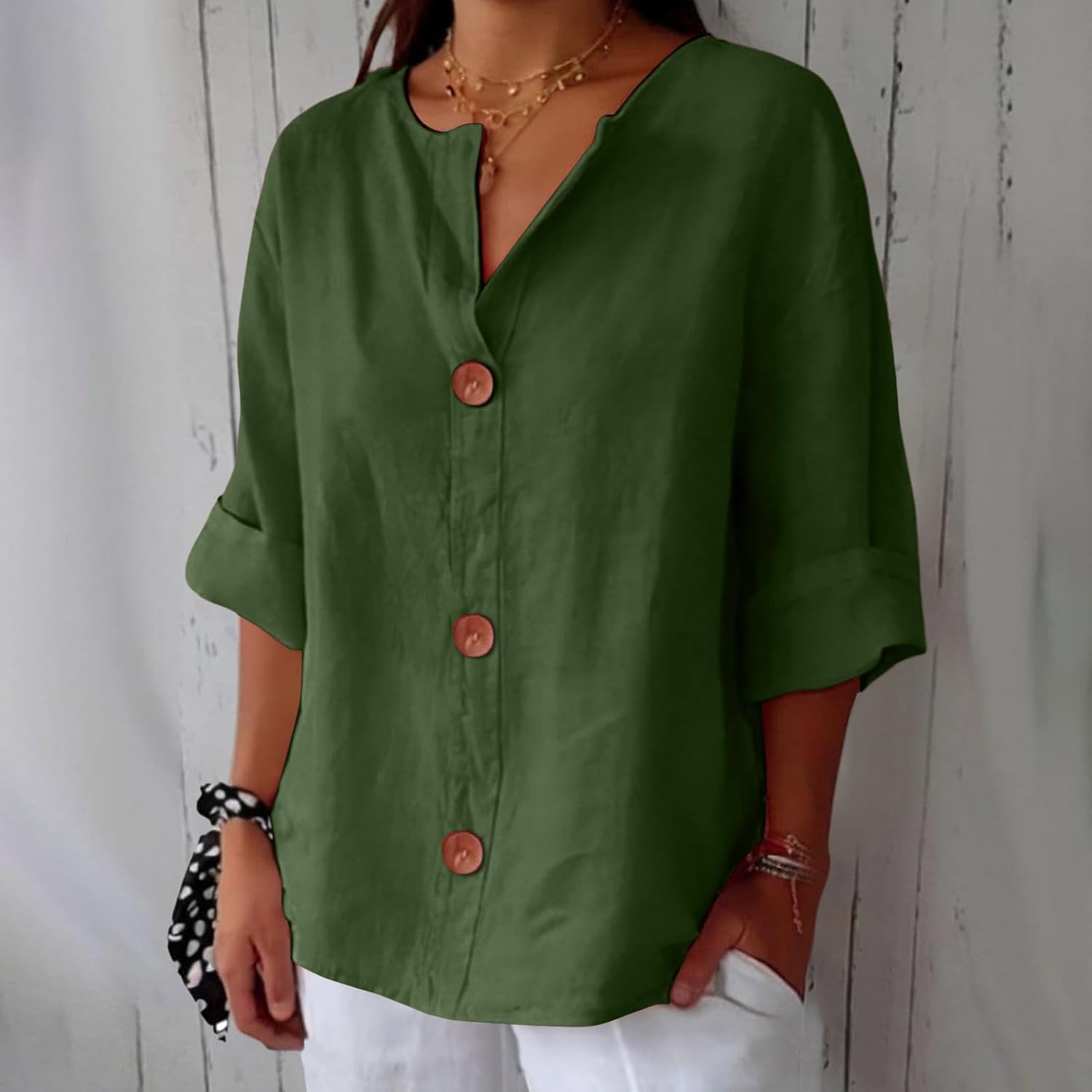 Blouse Femme | Décontractée & Légère avec Col en V
