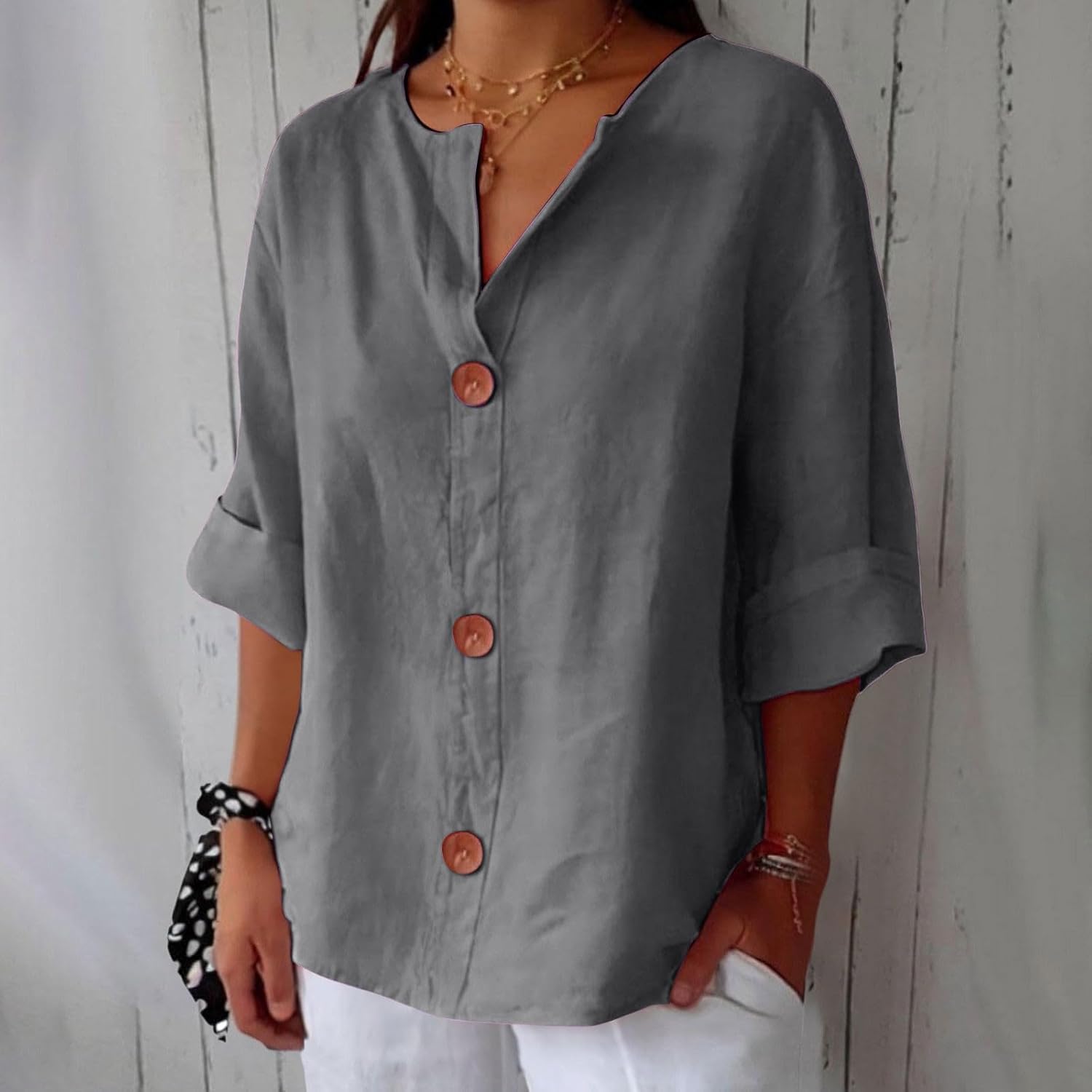 Blouse Femme | Décontractée & Légère avec Col en V