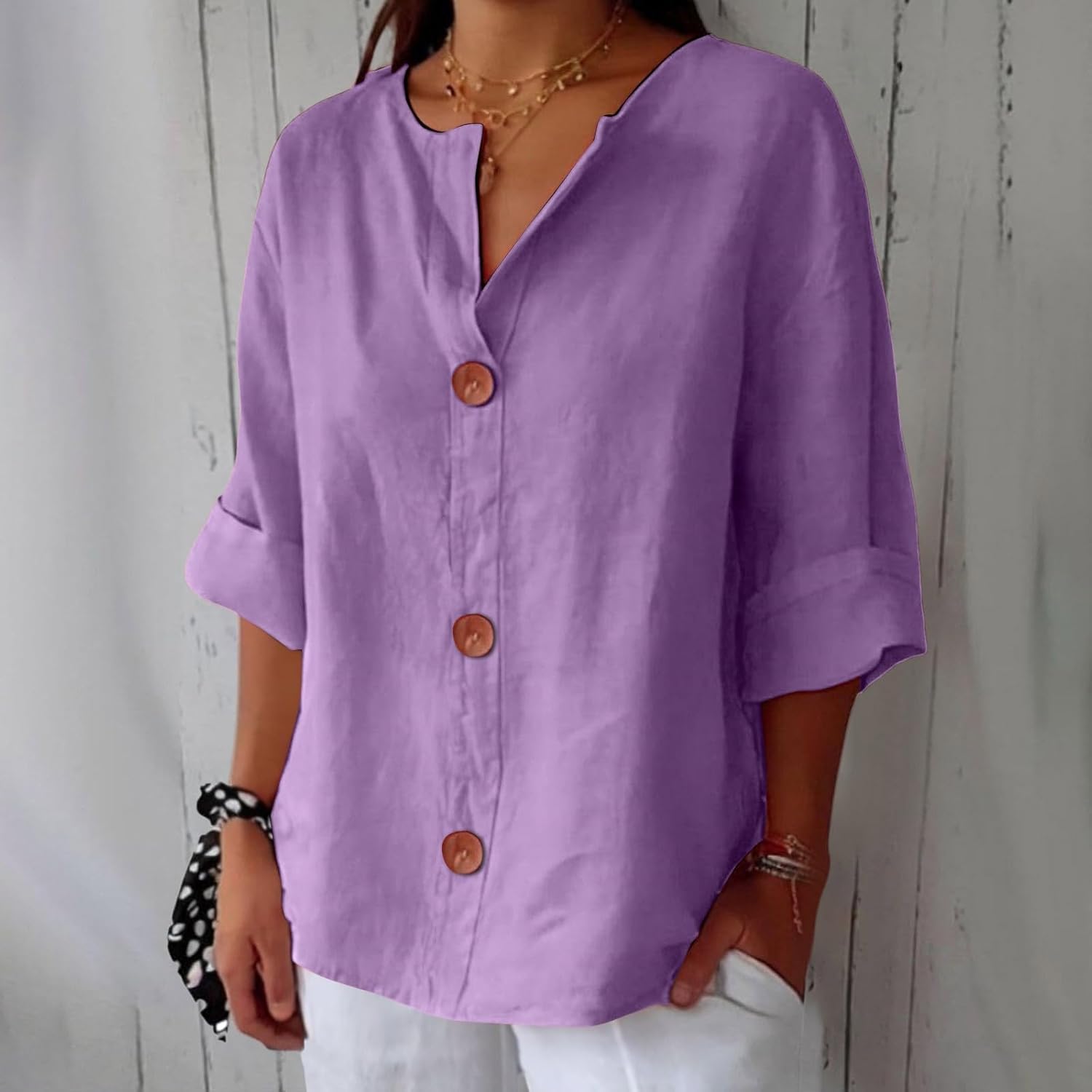 Blouse Femme | Décontractée & Légère avec Col en V