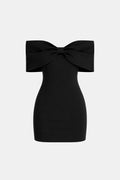 Robe Mini Épaules Dénudées Avec Détail Nœud Pour Femme | Idéal Pour Soirées Et Événements