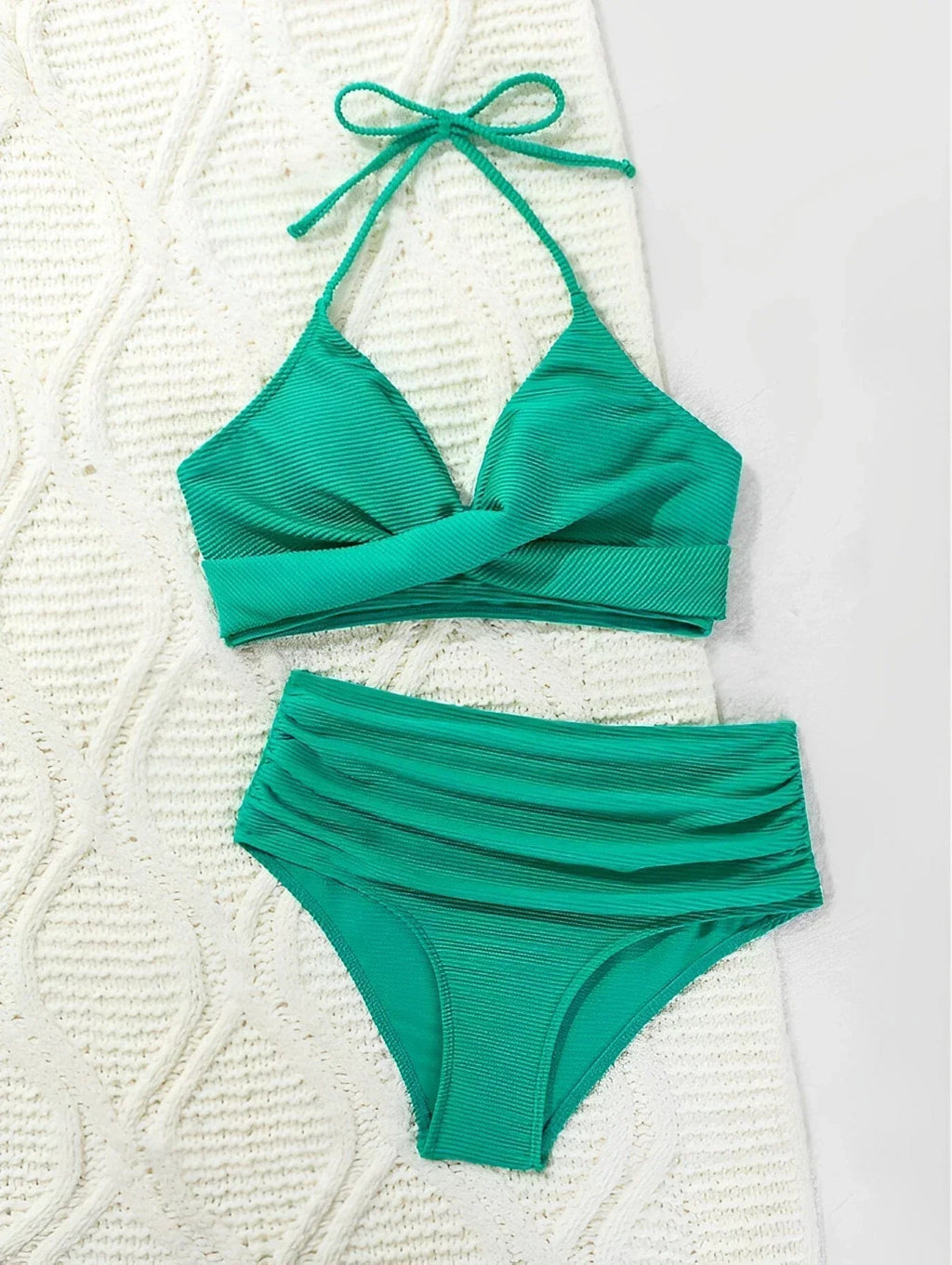 Bikini Femme | Taille Haute & Texture Rippée