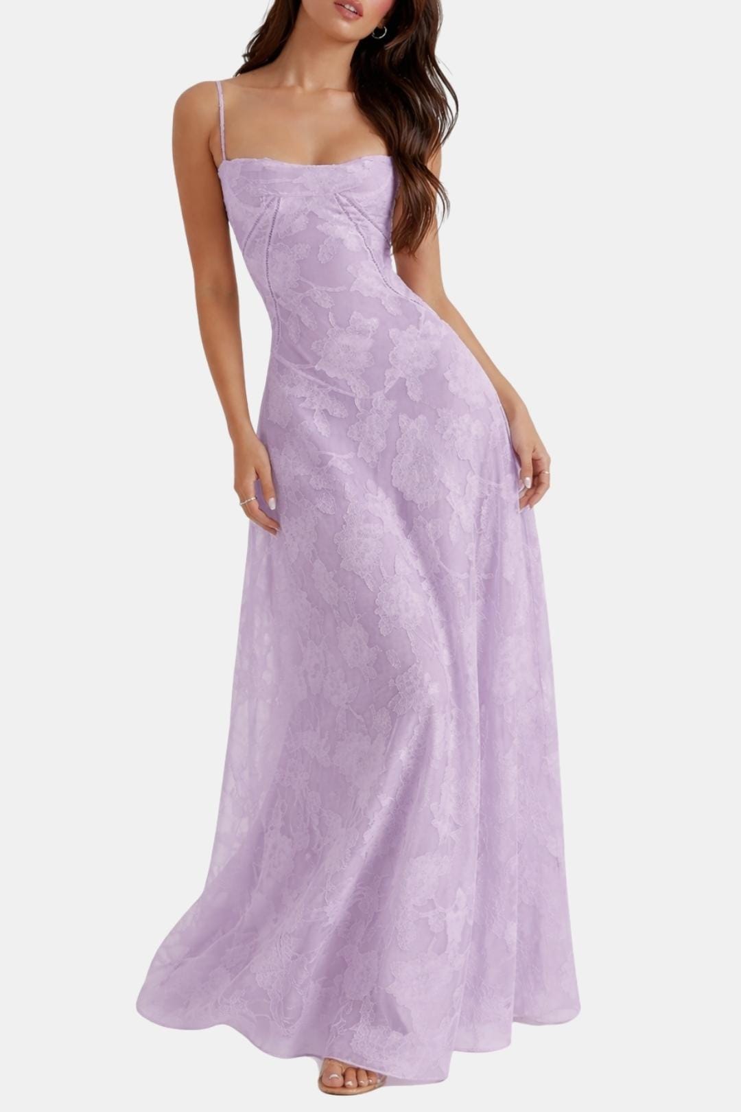 Robe Longue Avec Corsage Structuré Et Imprimé Floral Pour Femme | Idéale Pour Le Printemps Et Les Occasions Formelles
