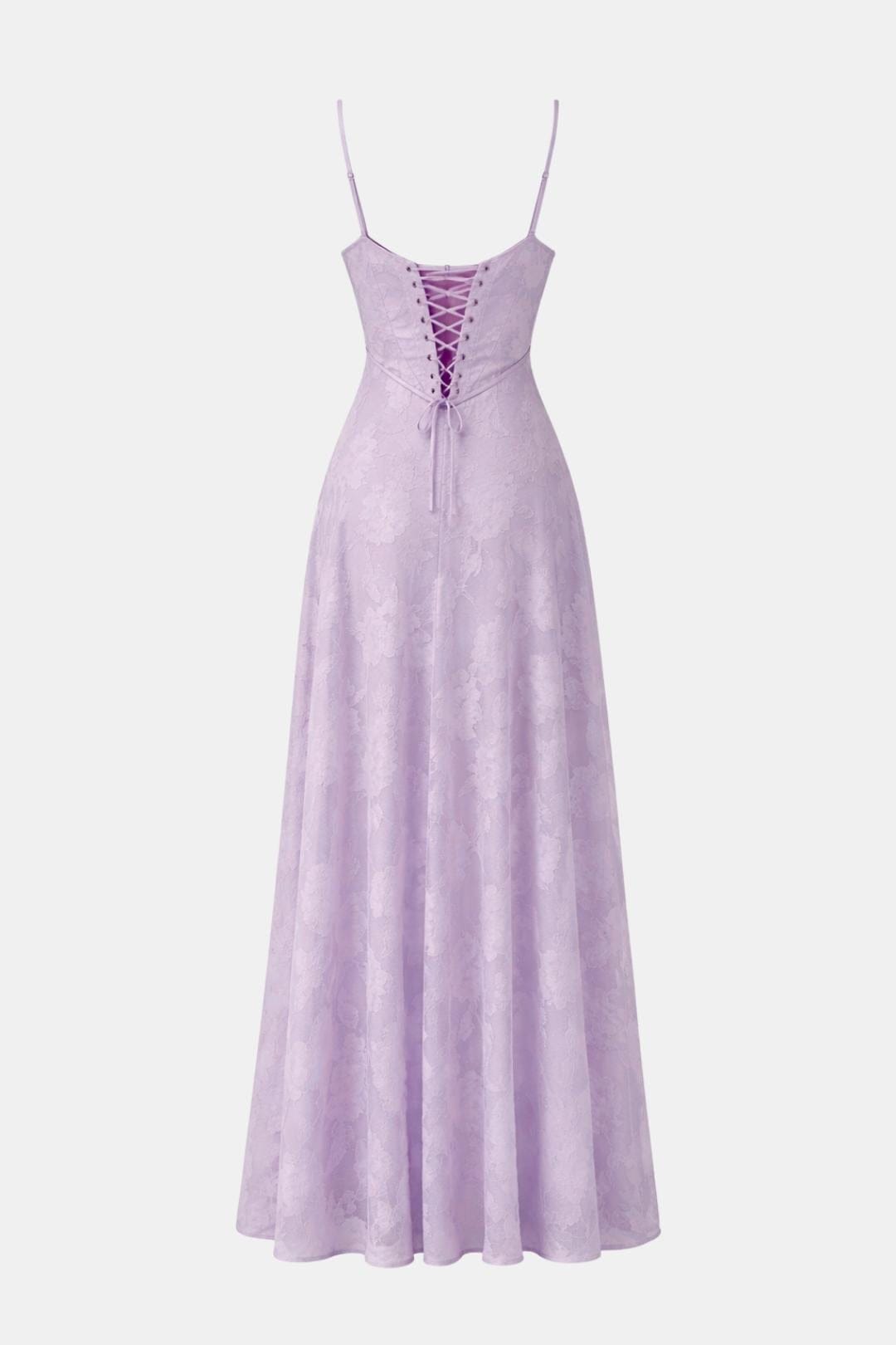 Robe Longue Avec Corsage Structuré Et Imprimé Floral Pour Femme | Idéale Pour Le Printemps Et Les Occasions Formelles