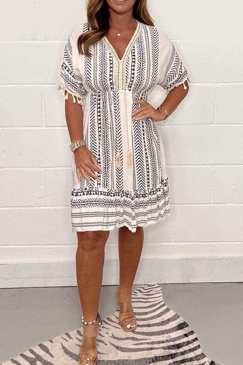Robe Mini Boho pour Femme | Imprimée
