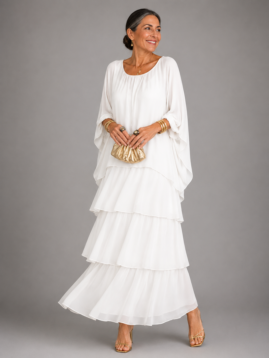 Lara | Robe maxi pour femmes avec col rond et poches