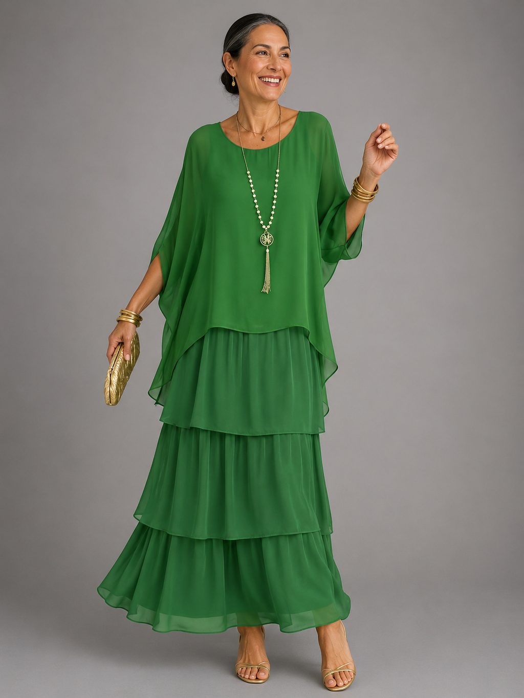 Lara | Robe maxi pour femmes avec col rond et poches
