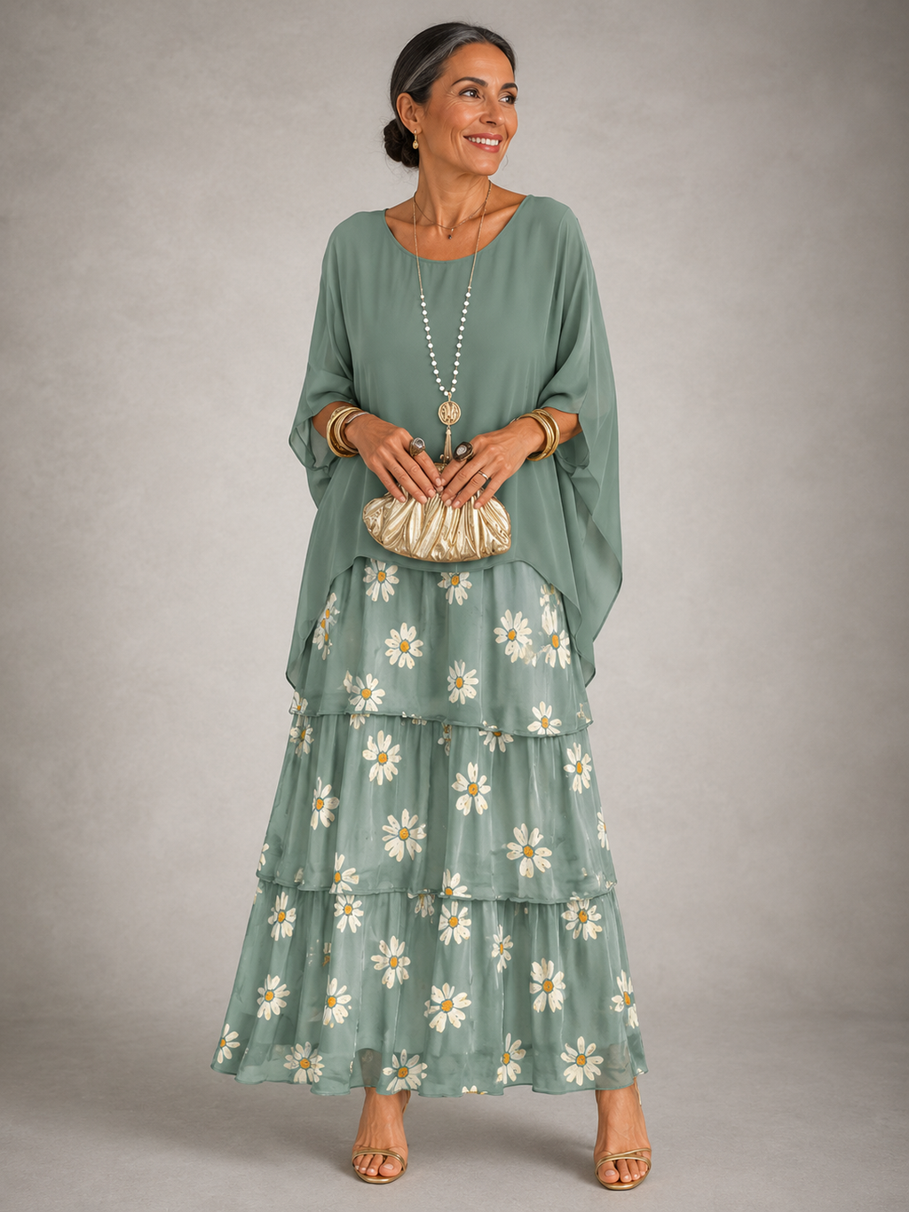 Lara | Robe maxi pour femmes avec col rond et poches