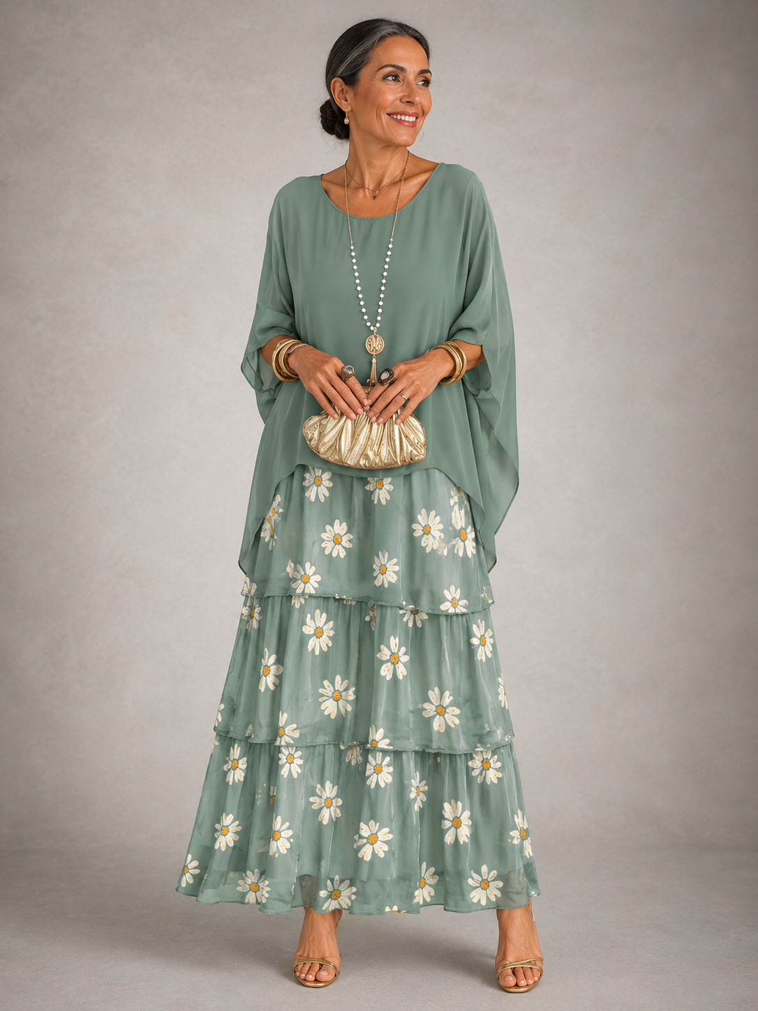 Lara | Robe maxi pour femmes avec col rond et poches