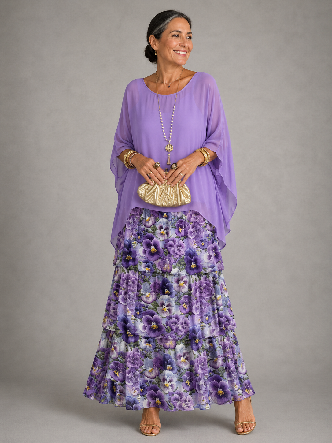Lara | Robe maxi pour femmes avec col rond et poches