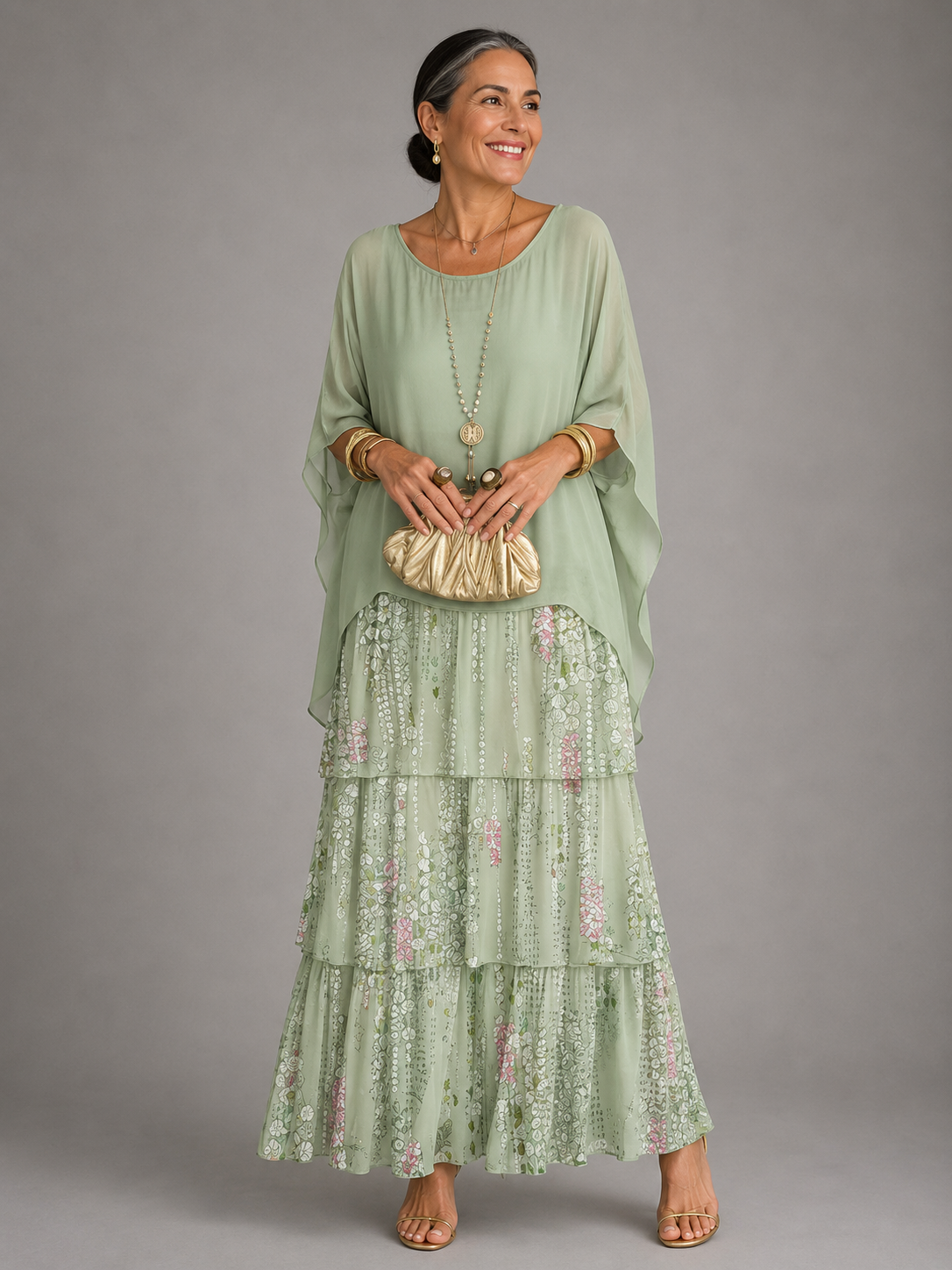 Lara | Robe maxi pour femmes avec col rond et poches